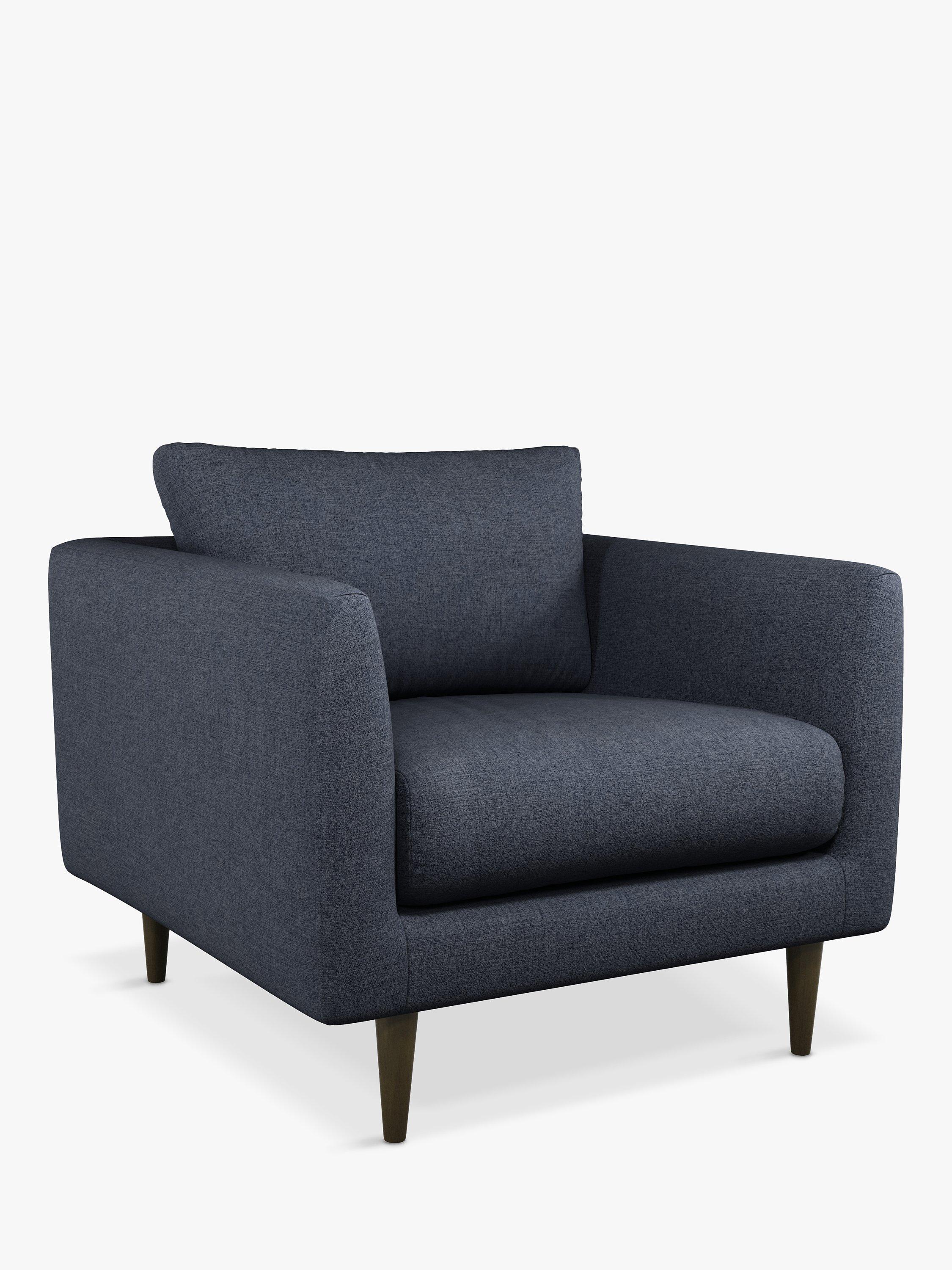 Latimer Range, John Lewis + Swoon Latimer Armchair, Dark Leg, Denim Weave