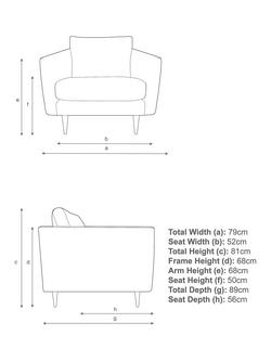 John Lewis + Swoon Latimer Large 3 Seater LHF Chaise End Sofa, Dark Leg - view 2, Denim Weave