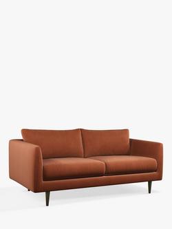 Swoon + John Lewis Latimer Medium 2 Seater Sofa, Dark Leg, Rust Velvet