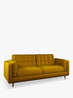 John Lewis + Swoon Lyon Large 3 Seater Sofa, Turmeric Velvet