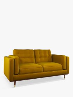 John Lewis + Swoon Lyon Medium 2 Seater Sofa, Dark Leg, Turmeric Velvet