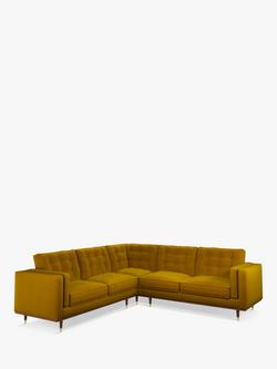 John Lewis + Swoon Lyon Grand 5 Seater Sofa, Dark Leg, Turmeric Velvet
