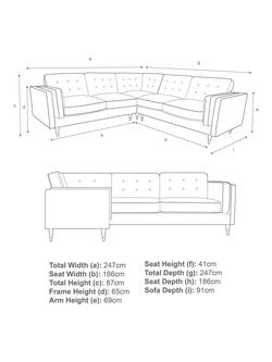 John Lewis + Swoon Lyon Grand 5 Seater Sofa, Dark Leg - view 2, Turmeric Velvet