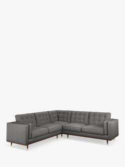 John Lewis + Swoon Lyon Grand 5 Seater Sofa, Dark Leg, Nickel Weave