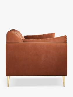 John Lewis + Swoon Mendel Medium 2 Seater Sofa, Metal Leg - view 2, Rust Velvet