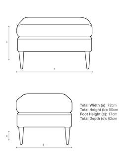 John Lewis + Swoon Mendel Ottoman, Metal Leg - view 2, Turmeric Velvet