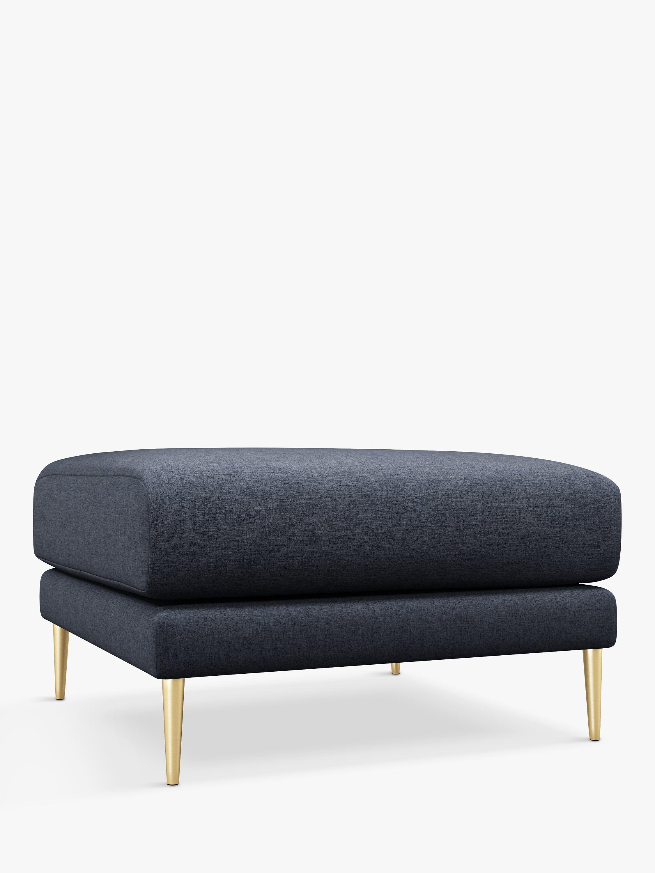 Mendel Range, John Lewis + Swoon Mendel Ottoman, Metal Leg, Denim Weave