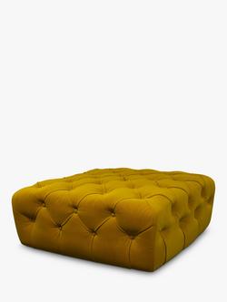 John Lewis + Swoon Radley Footstool, Dark Leg, Turmeric Velvet