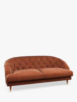 John Lewis + Swoon Radley Large 3 Seater Sofa, Rust Velvet