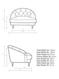 John Lewis + Swoon Radley Loveseat, Dark Leg