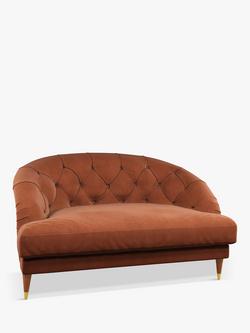 John Lewis + Swoon Radley Loveseat, Dark Leg, Rust Velvet