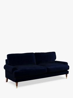 John Lewis + Swoon Roche Large 3 Seater Sofa, Dark Leg, Caspian Velvet