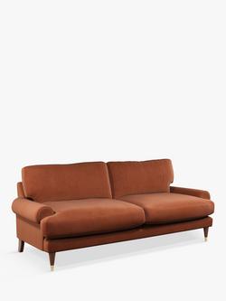 John Lewis + Swoon Roche Large 3 Seater Sofa, Dark Leg, Rust Velvet