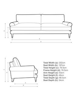 John Lewis + Swoon Roche Large 3 Seater Sofa, Dark Leg - view 2, Stone Weave