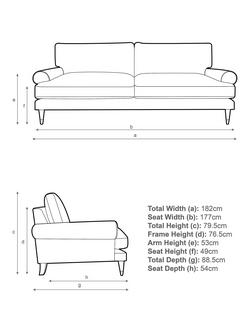 John Lewis + Swoon Roche Medium 2 Seater Sofa, Dark Leg - view 2, Nickel Weave