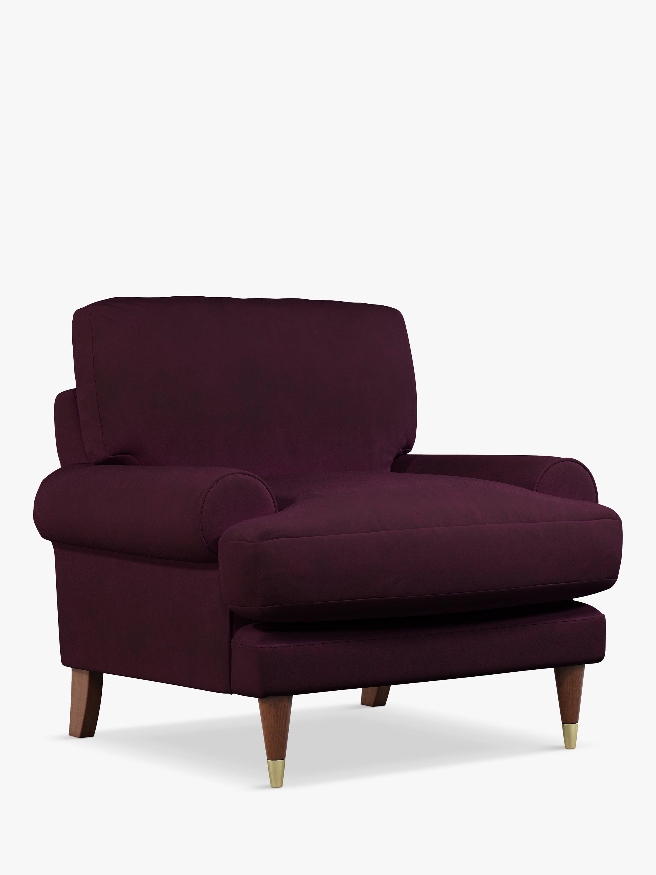 Roche Range, John Lewis + Swoon Roche Armchair, Dark Leg, Damson Purple Velvet