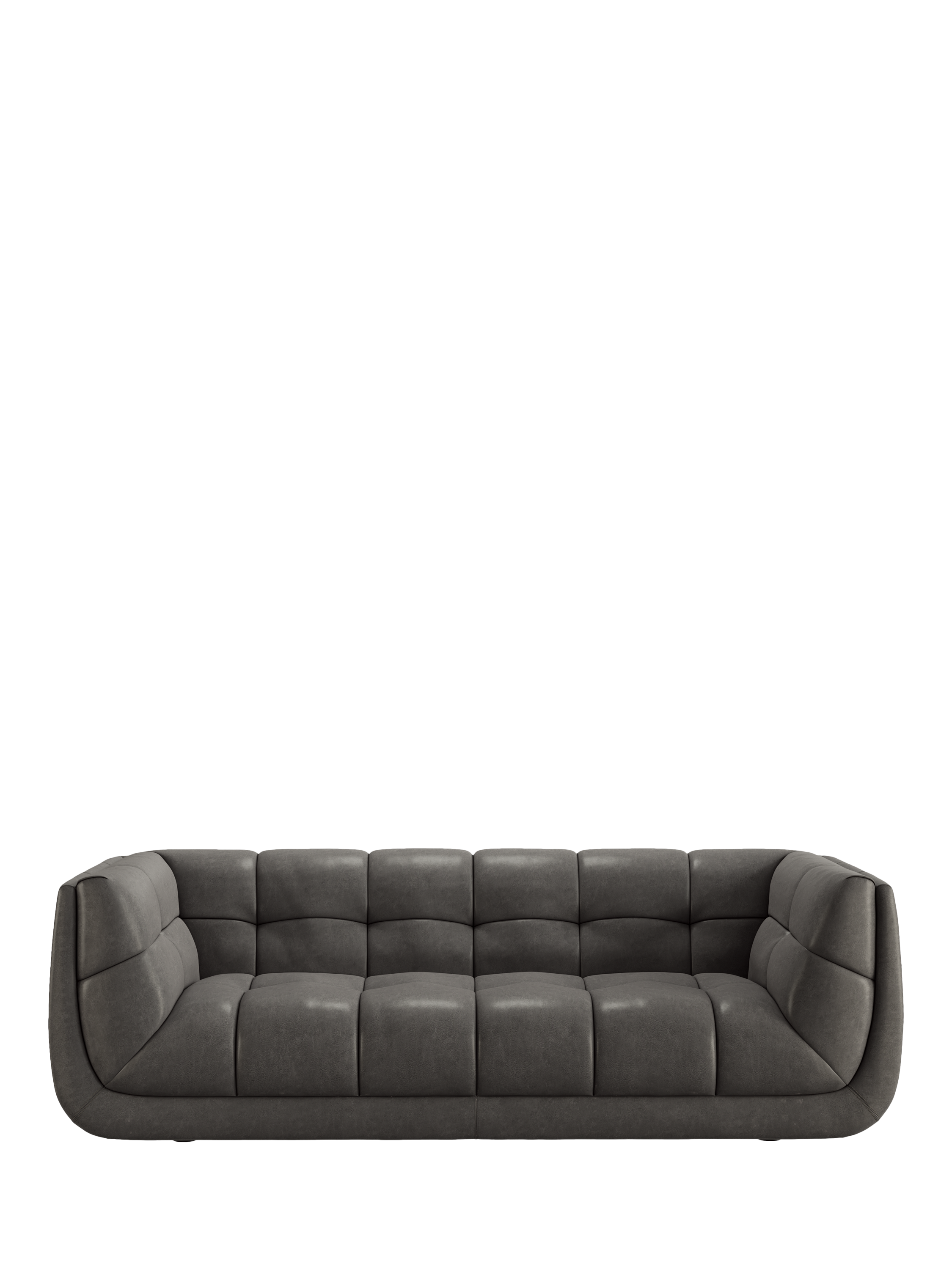 Leo Range, At The Helm Leo Large 3 Seater Leather Sofa, Adventurer Gorge Grey