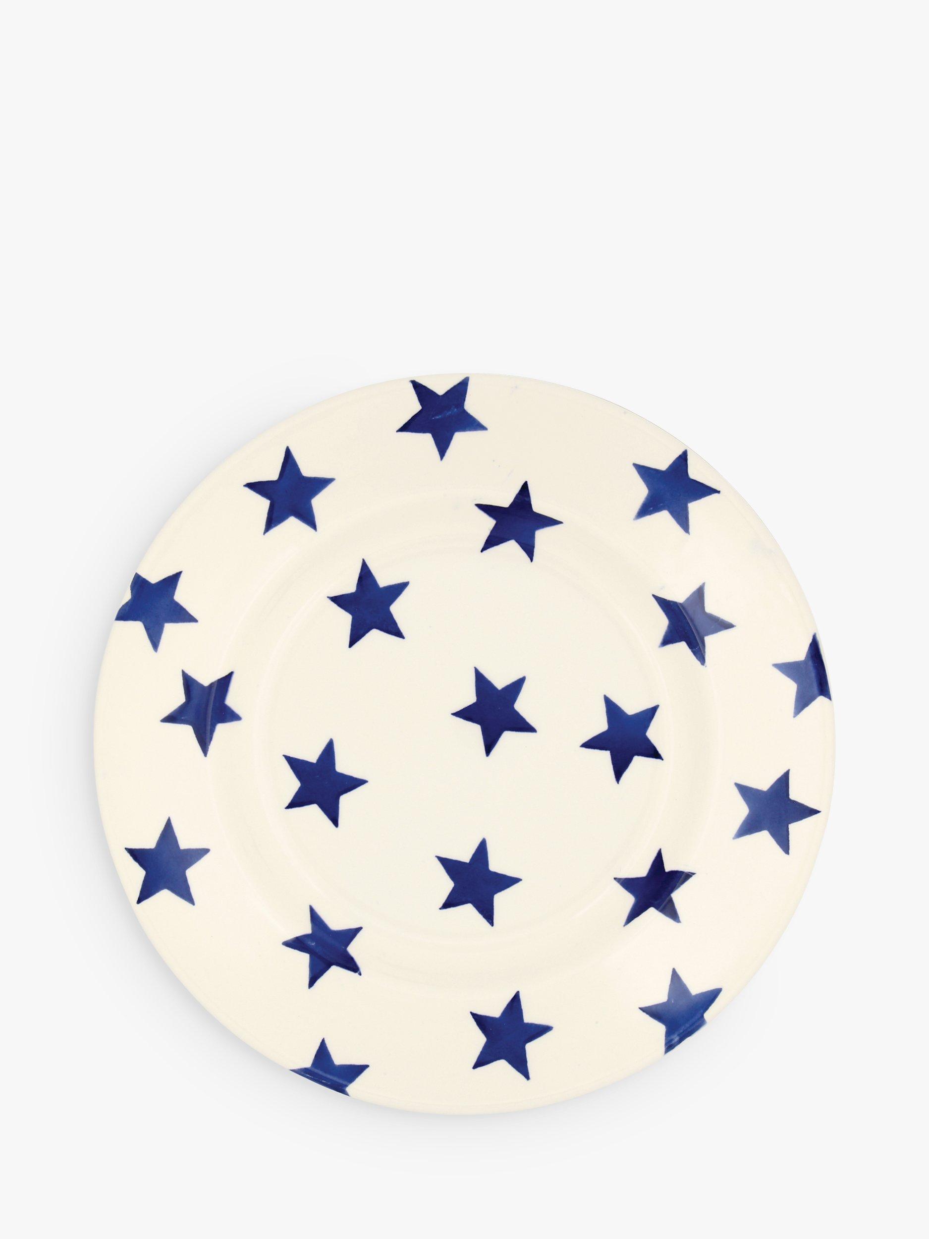 Emma Bridgewater Blue Star Side Plate, 22cm, Blue
