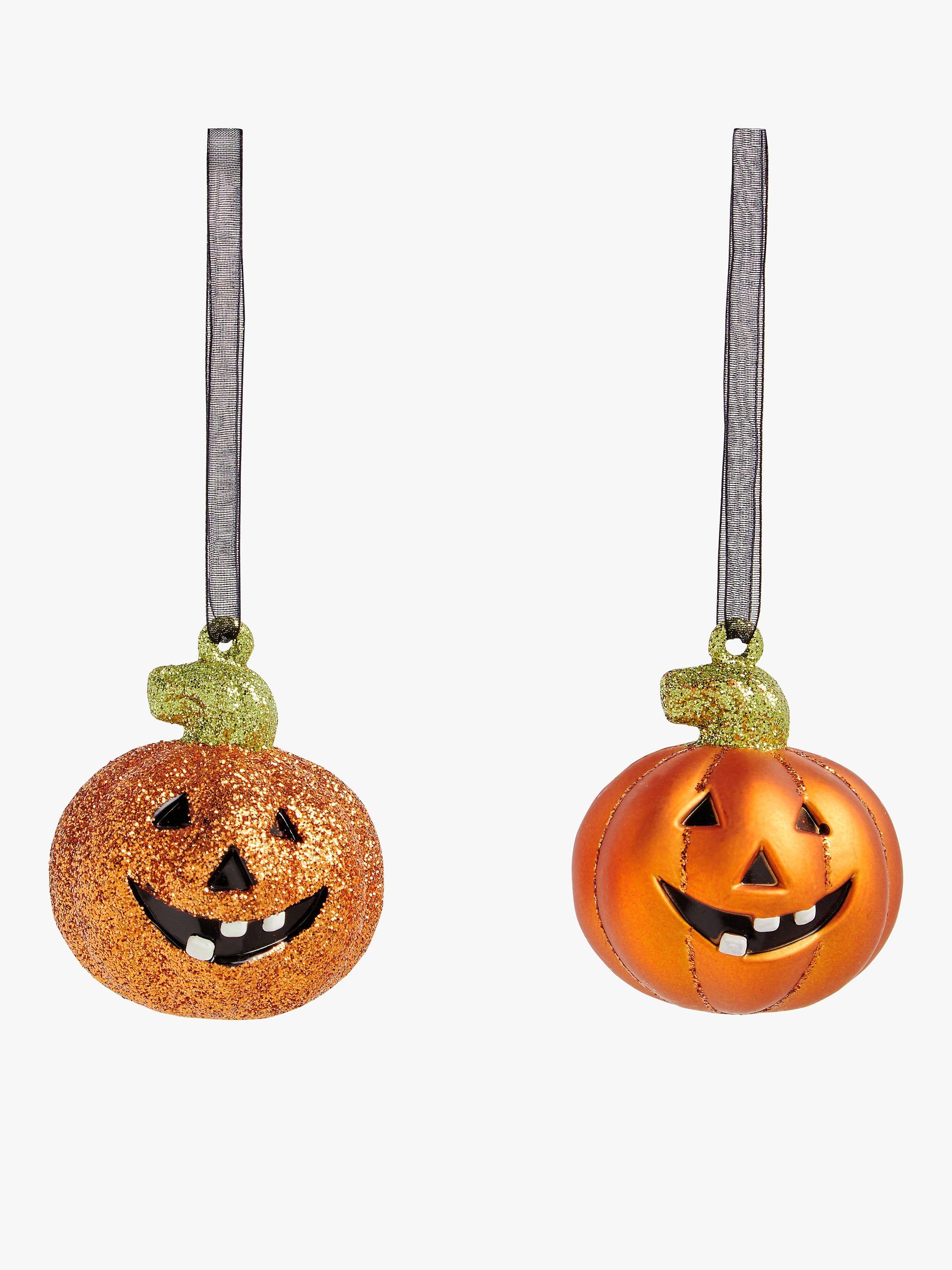 John Lewis Halloween Pumpkin Baubles, Pack of 2