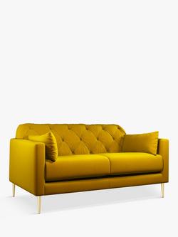 John Lewis + Swoon Mendel Medium 2 Seater Sofa, Metal Leg, Turmeric Velvet