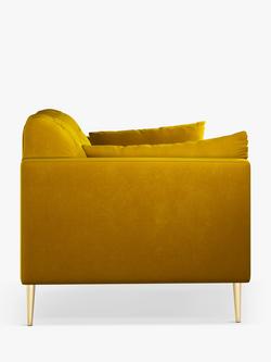 John Lewis + Swoon Mendel Medium 2 Seater Sofa, Metal Leg - view 2, Turmeric Velvet