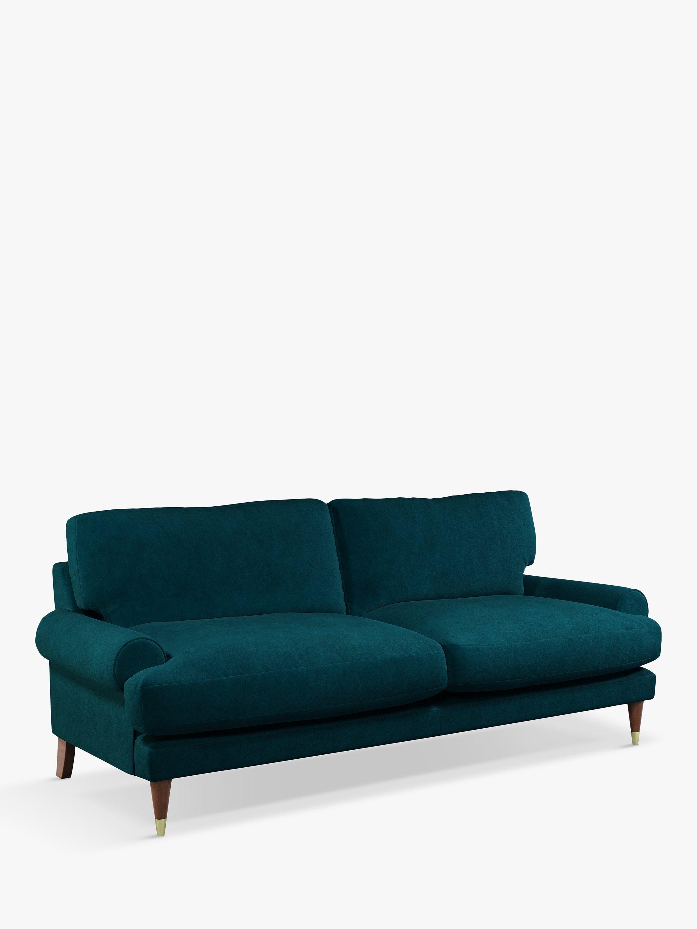 Roche Range, John Lewis + Swoon Roche Large 3 Seater Sofa, Dark Leg, Wildwood Green Velvet