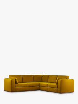 John Lewis + Swoon Rubik Grand 5 Seater Corner Sofa, Dark Leg, Turmeric Velvet