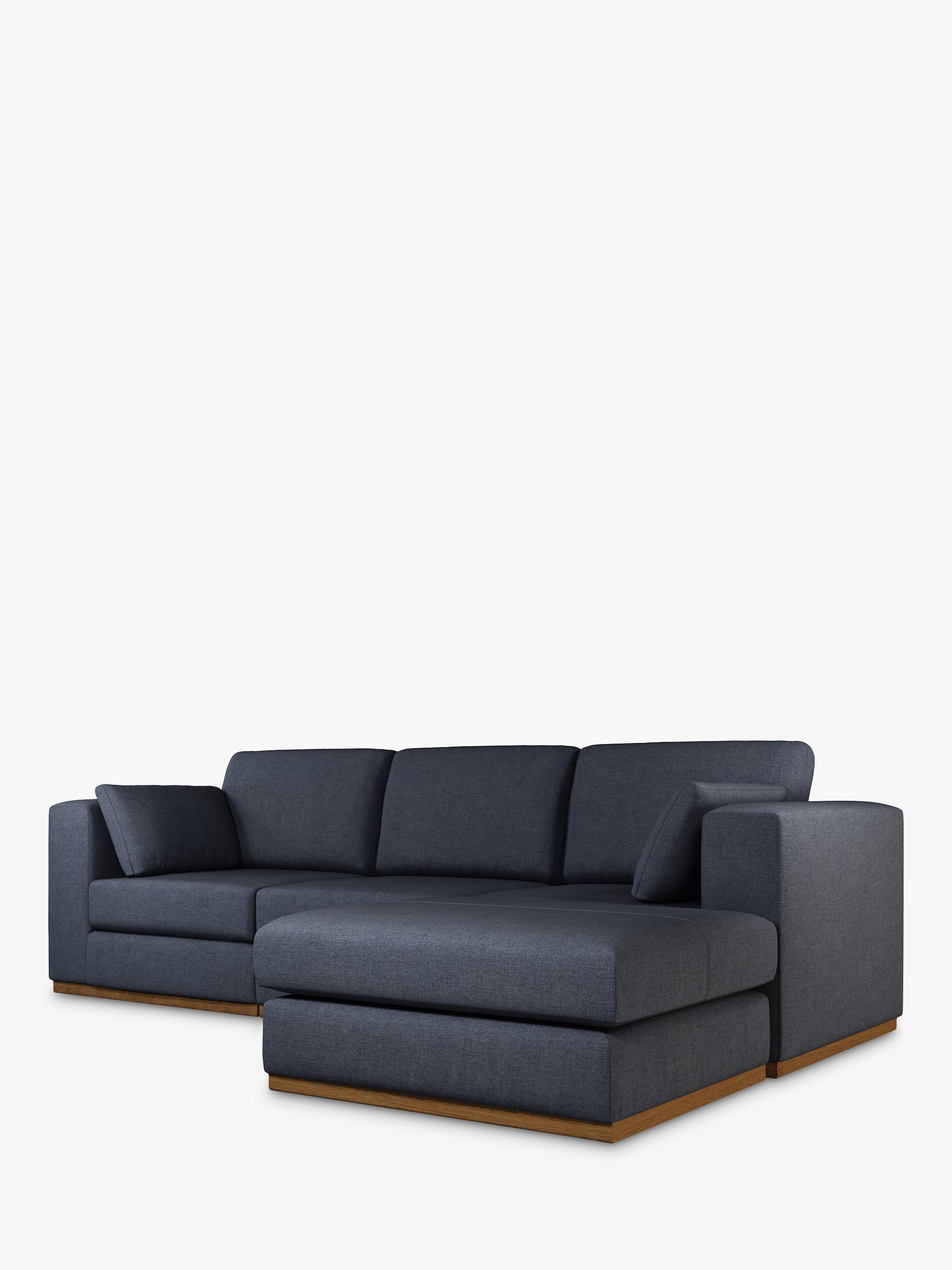 Rubik Range, John Lewis + Swoon Rubik Grand 4 Seater RHF Chaise End Sofa, Dark Leg, Denim Weave