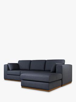 John Lewis + Swoon Rubik Grand 4 Seater RHF Chaise End Sofa, Dark Leg, Denim Weave