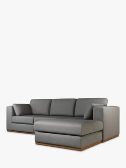 John Lewis + Swoon Rubik Grand 4 Seater RHF Chaise End Sofa, Dark Leg, Nickel Weave