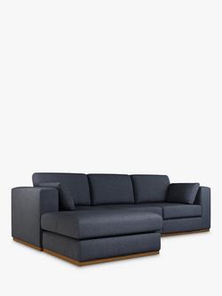 John Lewis + Swoon Rubik Grand 4 Seater LHF Chaise End Sofa, Dark Leg, Denim Weave