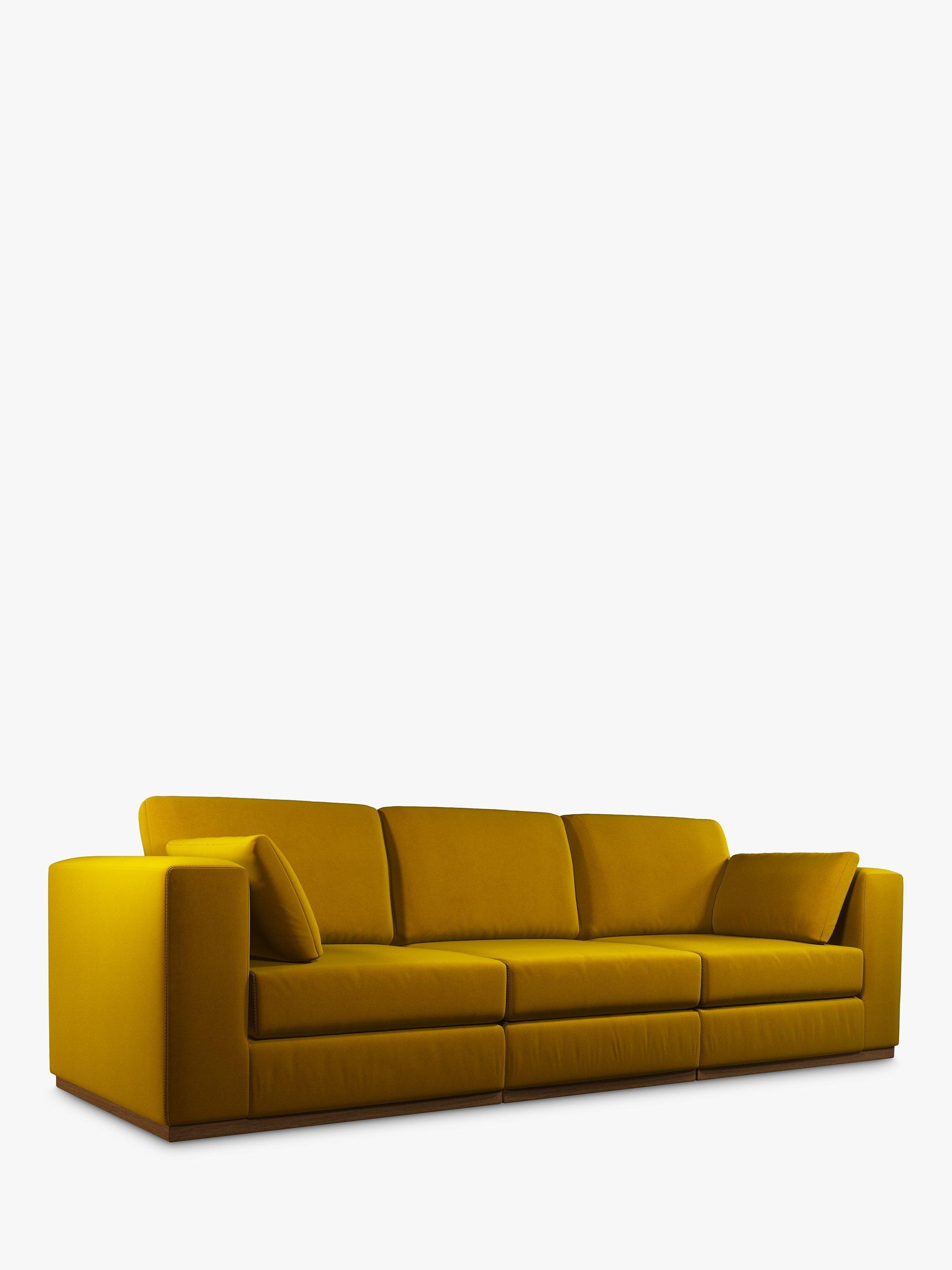 Rubik Range, John Lewis + Swoon Rubik Large 3 Seater Sofa, Dark Leg, Turmeric Velvet