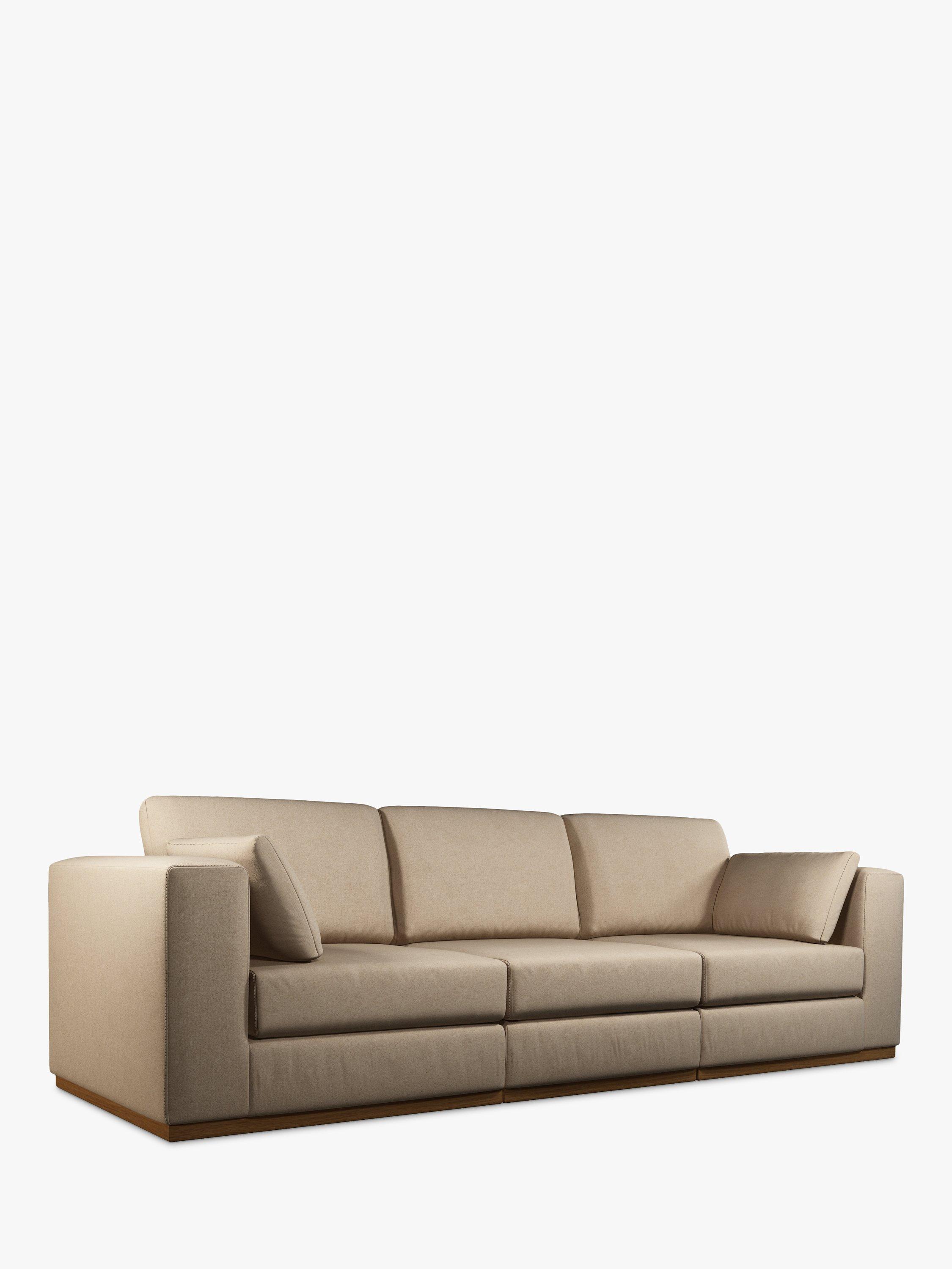 Rubik Range, John Lewis + Swoon Rubik Large 3 Seater Sofa, Dark Leg, Stone Weave