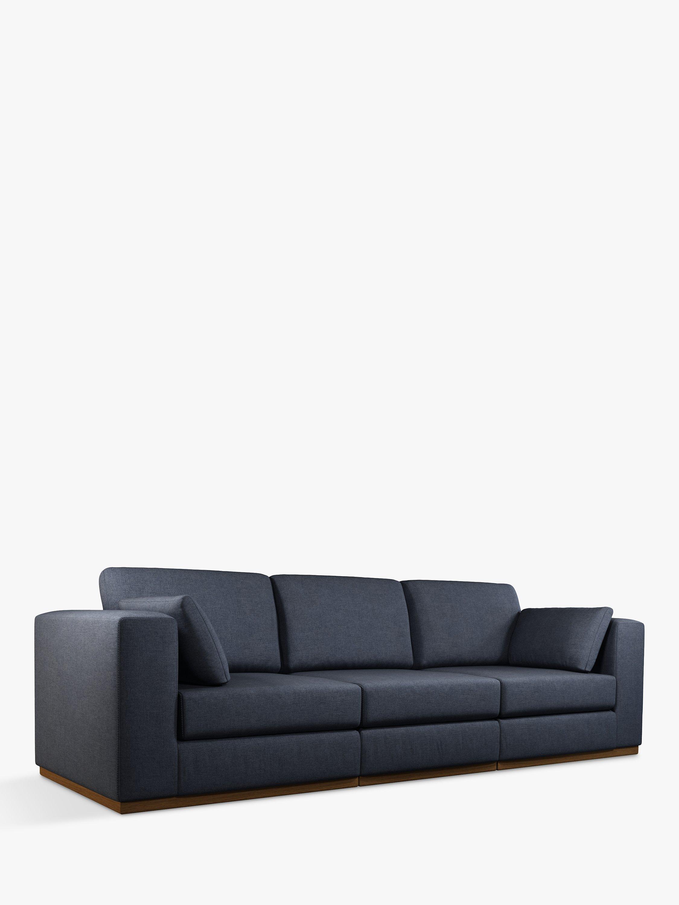Rubik Range, John Lewis + Swoon Rubik Large 3 Seater Sofa, Dark Leg, Denim Weave
