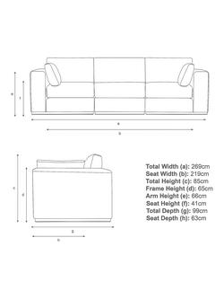 John Lewis + Swoon Rubik Large 3 Seater Sofa, Dark Leg - view 2, Nickel Weave