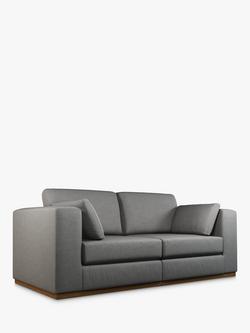 John Lewis + Swoon Rubik Medium 2 Seater Sofa, Dark Leg, Nickel Weave
