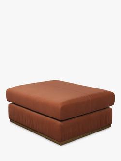 John Lewis + Swoon Rubik Footstool, Dark Leg, Rust Velvet