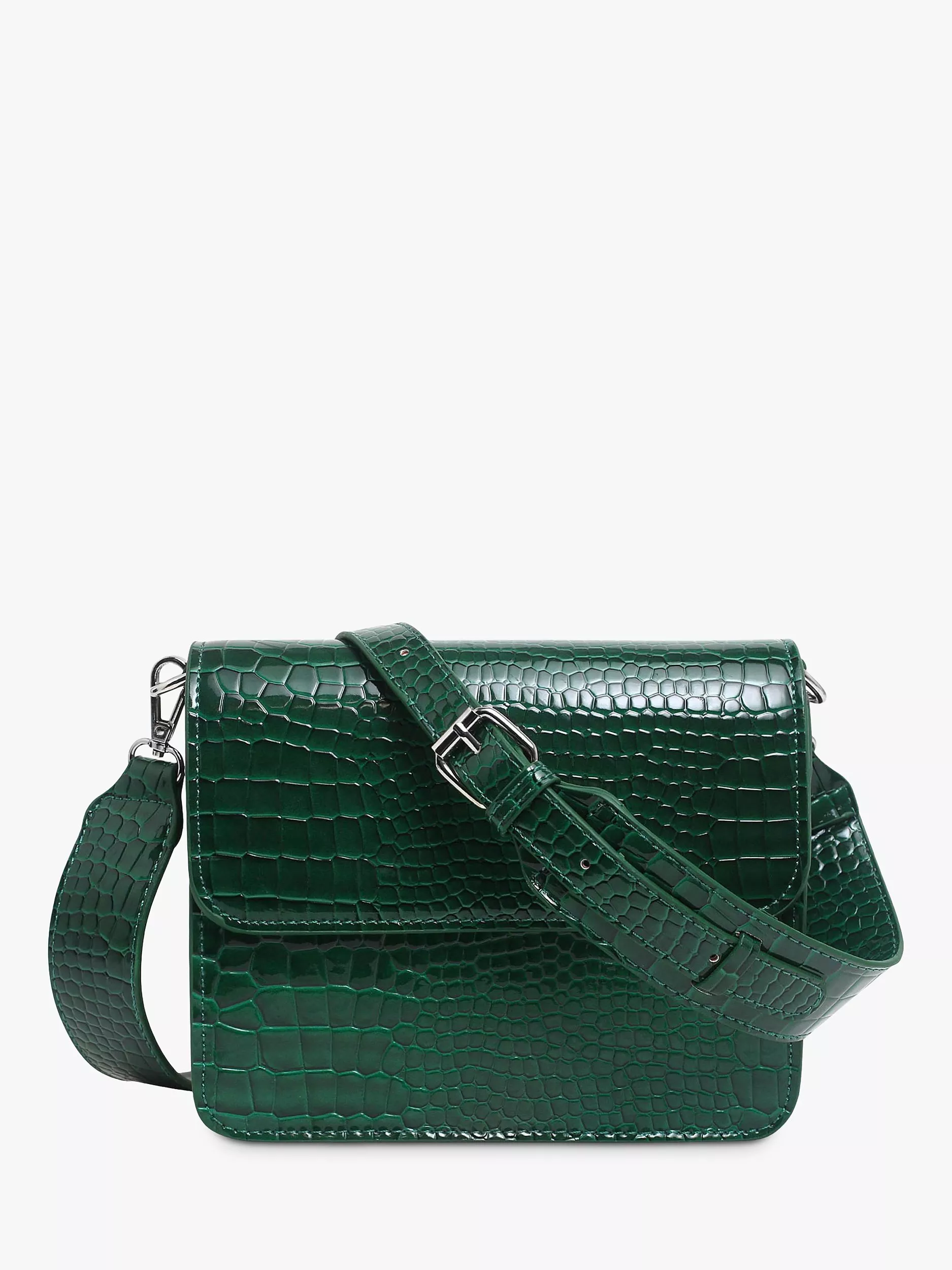 HVISK Cayman Shiny Croc Cross Body Bag Green