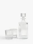 John Lewis Ribbed Glass Whisky Decanter & Tumblers Gift Set, Clear