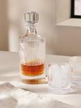 John Lewis Ribbed Glass Whisky Decanter & Tumblers Gift Set, Clear