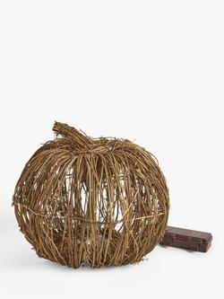 John Lewis Rattan LED Lit Pumpkin Decoration - view 2, Multi