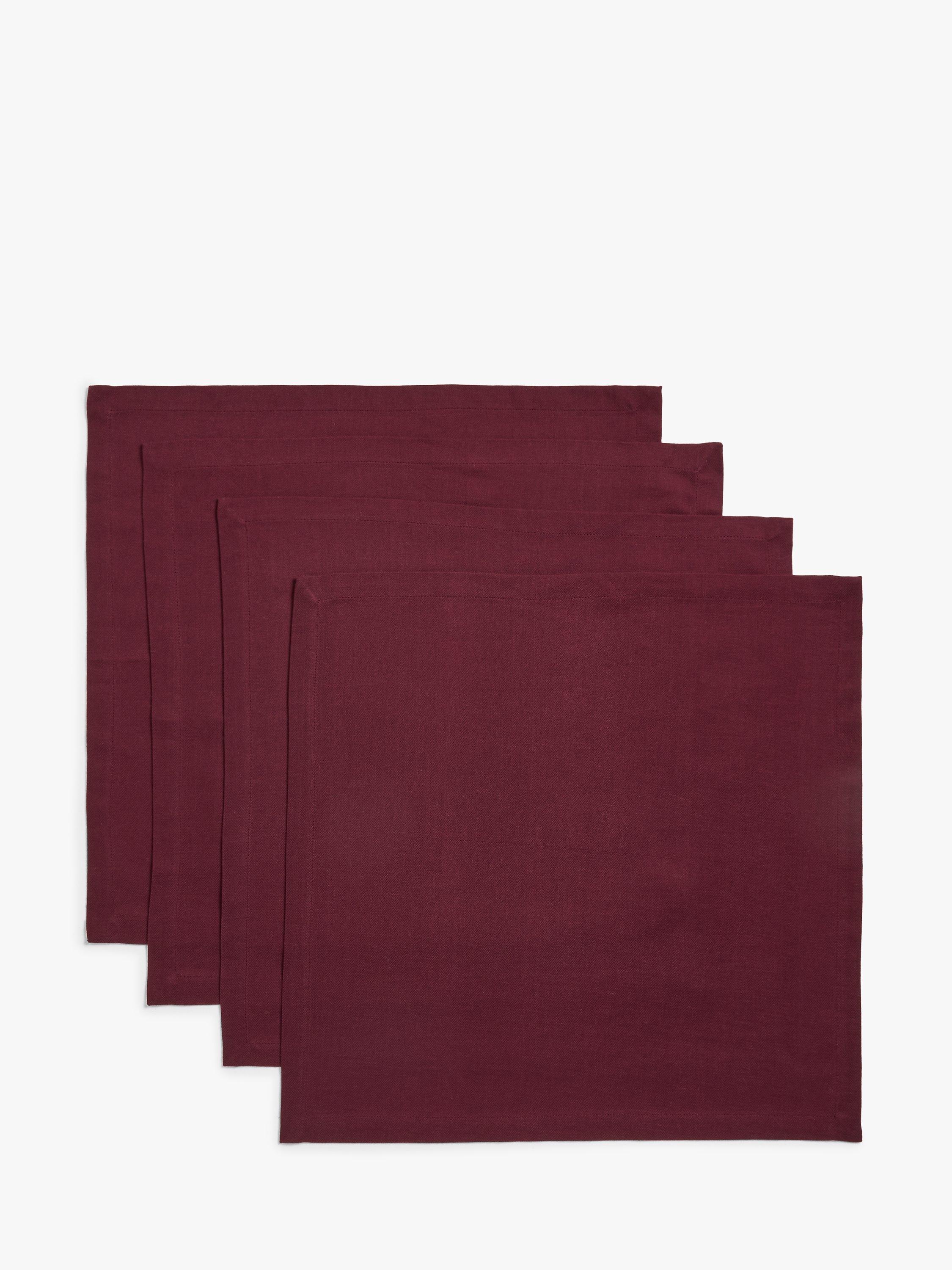 John Lewis Herringbone Cotton Napkin, Set of 4