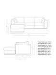 John Lewis + Swoon Rubik Grand 4 Seater LHF Chaise End Sofa, Dark Leg