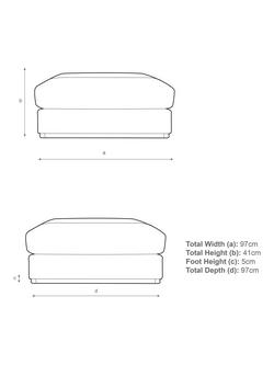 John Lewis + Swoon Rubik Footstool, Dark Leg - view 2, Rust Velvet