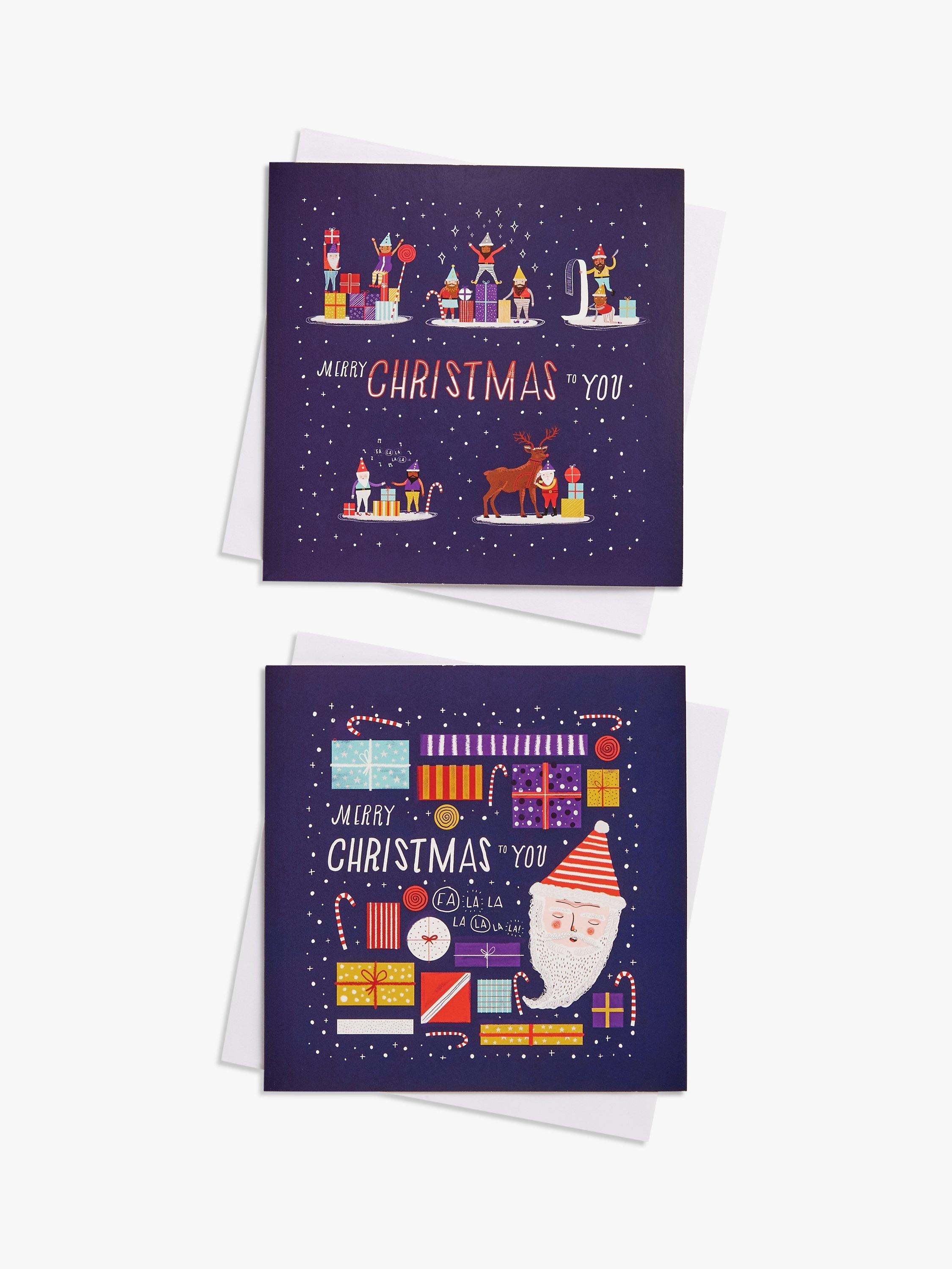 John Lewis Rainbow Time Capsule Santa's Letters Large Charity Christmas Cards, Box of 8