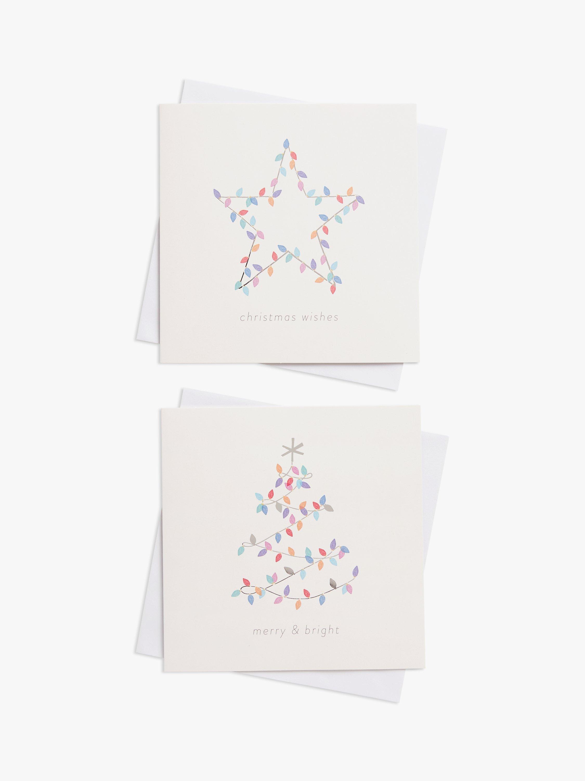 John Lewis Rainbow Time Capsule Fairy Lights Large Charity Christmas Cards, Box of 8