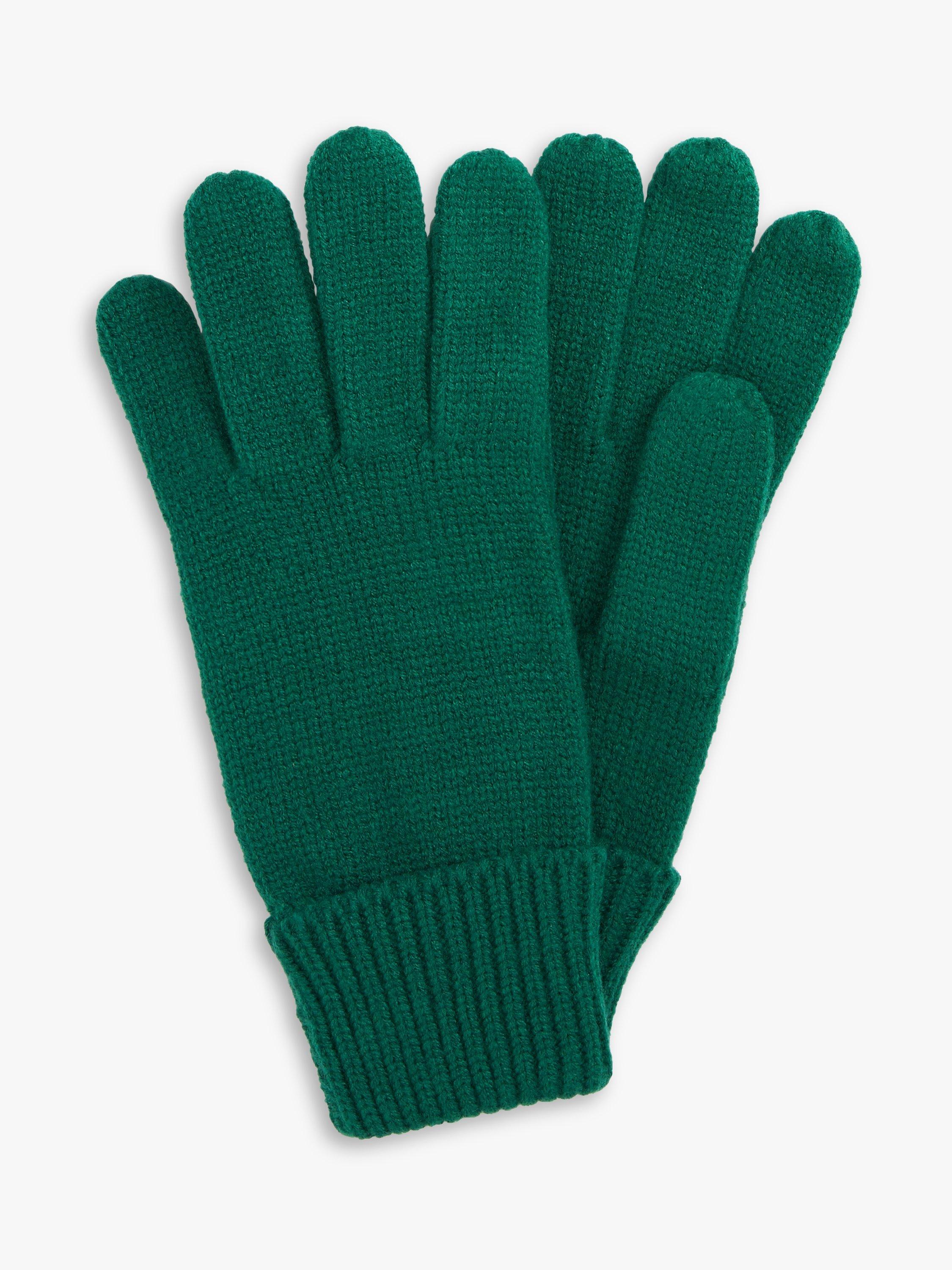 John Lewis ANYDAY Ribbed Knit Gloves, Green