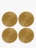 John Lewis Beaded Round Coasters, Set of 4, Gold