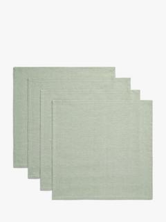 John Lewis Square Cotton Napkins, Set of 4, Myrtle