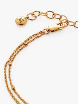 Monica Vinader Beaded Double Chain Anklet - view 2, Gold